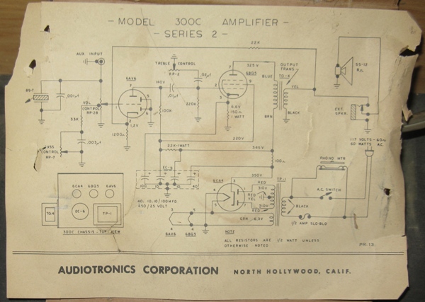 Audiotronics 300C Schematic Original View